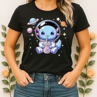 Kawaii Axolotl Bubble Tea Boba Tea Astronaut Space Axolotl Women's T-Shirt thumb 2