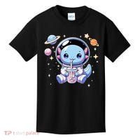 Kawaii Axolotl Bubble Tea Boba Tea Astronaut Space Axolotl Kids T-Shirt thumb 0