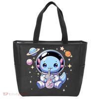 Kawaii Axolotl Bubble Tea Boba Tea Astronaut Space Axolotl Tote Bag thumb 0