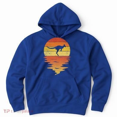 Kangaroo Animals Cool Gift Retro Sunset 70s Vintage Kangaroo Meaningful Gift Hoodie