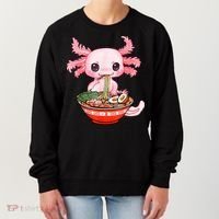 Kawaii Axolotl Eating Ramen Noodles Anime Gift Teens Women's Sweatshirt thumb 0