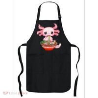 Kawaii Axolotl Eating Ramen Noodles Anime Gift Teens Apron thumb 0