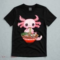 Kawaii Axolotl Eating Ramen Noodles Anime Gift Teens T-Shirt thumb 5