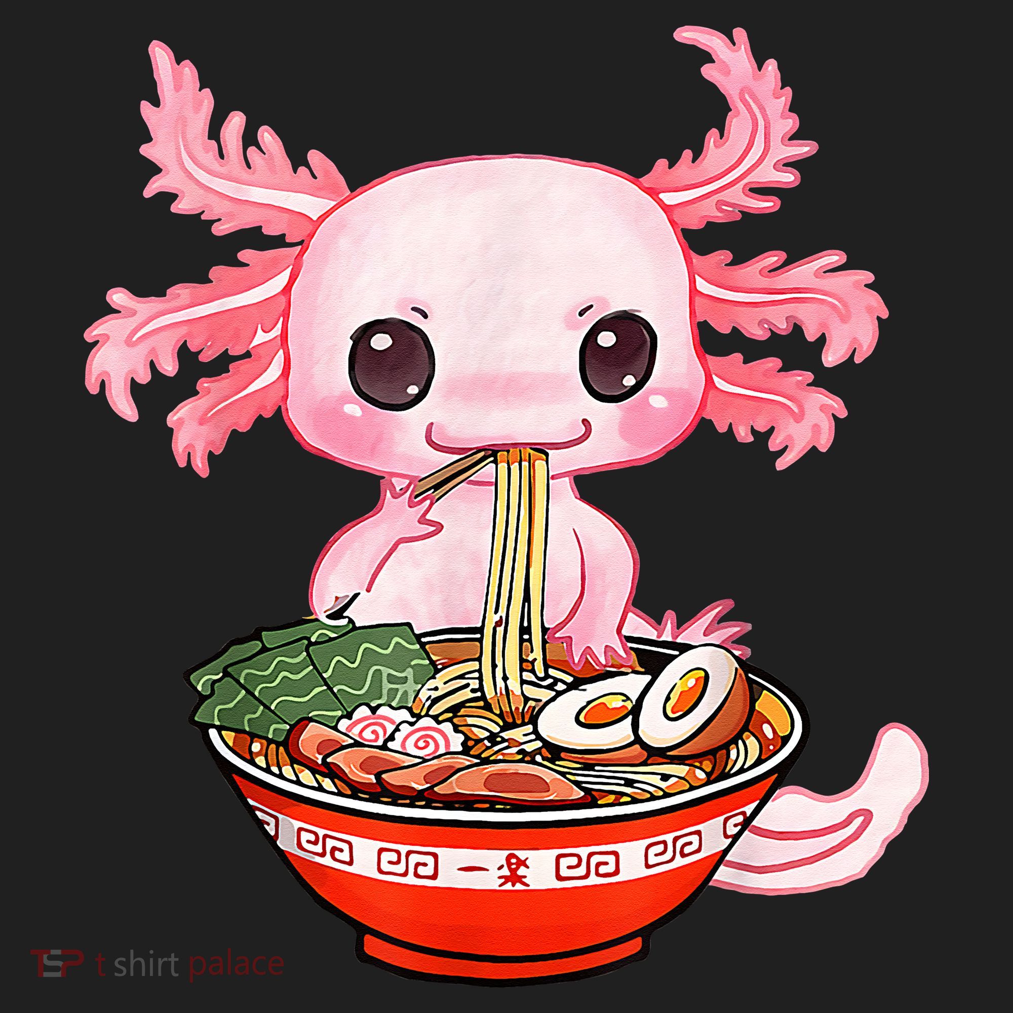 Kawaii Axolotl Eating Ramen Noodles Anime Gift Teens Beanie