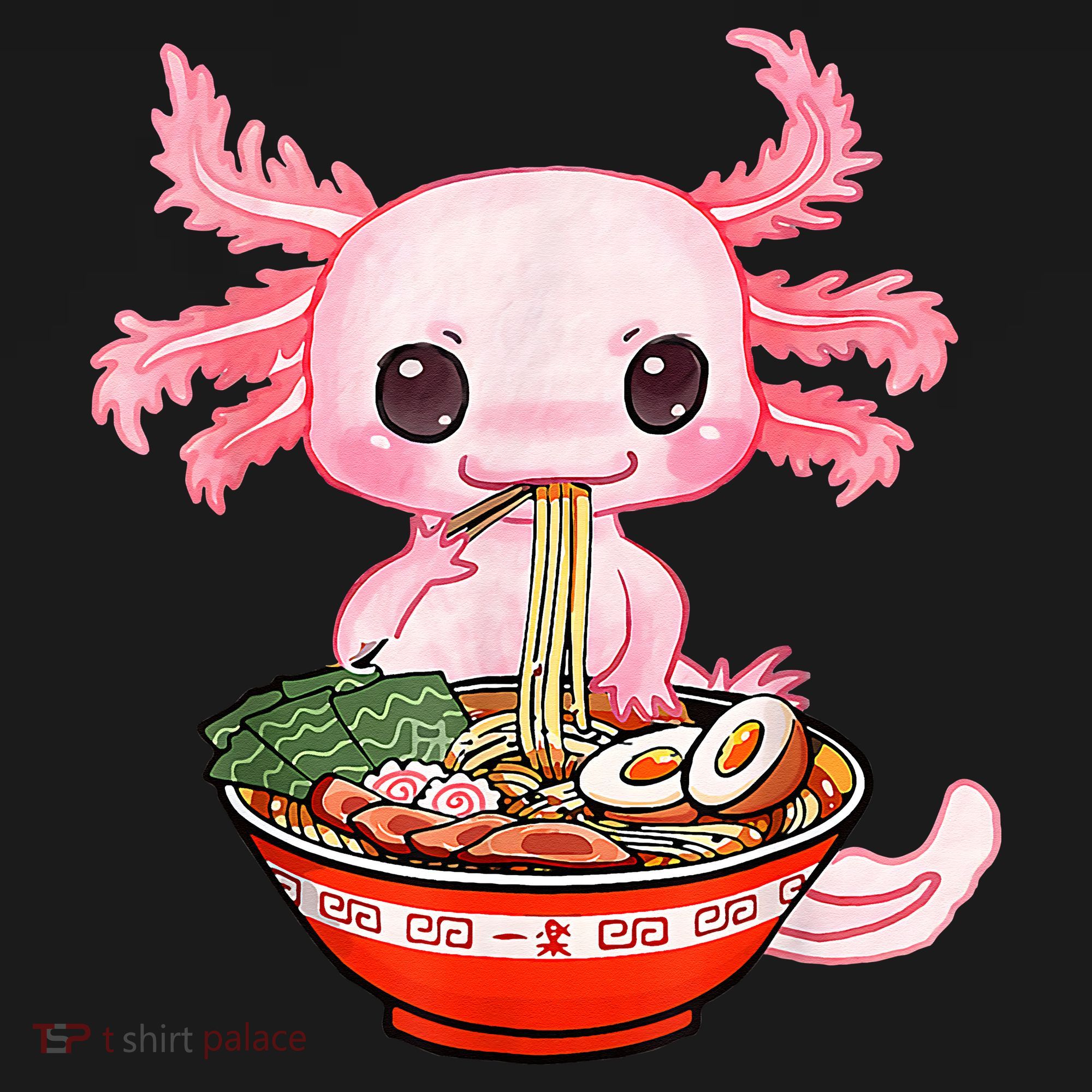 Kawaii Axolotl Eating Ramen Noodles Anime Gift Teens Women's Tank Top