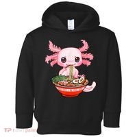 Kawaii Axolotl Eating Ramen Noodles Anime Gift Teens Toddler Hoodie thumb 0