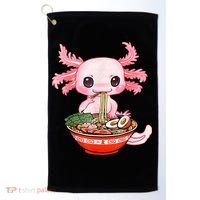 Kawaii Axolotl Eating Ramen Noodles Anime Gift Teens Golf Towel thumb 0