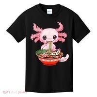 Kawaii Axolotl Eating Ramen Noodles Anime Gift Teens Kids T-Shirt thumb 0