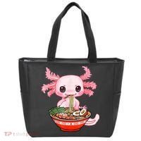 Kawaii Axolotl Eating Ramen Noodles Anime Gift Teens Tote Bag thumb 0