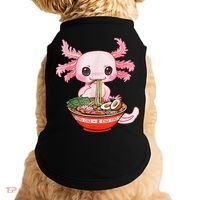 Kawaii Axolotl Eating Ra Noodles Anime Gift Doggie Tank thumb 0