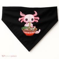 Kawaii Axolotl Eating Ra Noodles Anime Gift USA-Made Doggie Bandana thumb 0