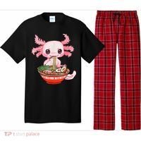 Kawaii Axolotl Eating Ra Noodles Anime Gift Pajama Set thumb 0