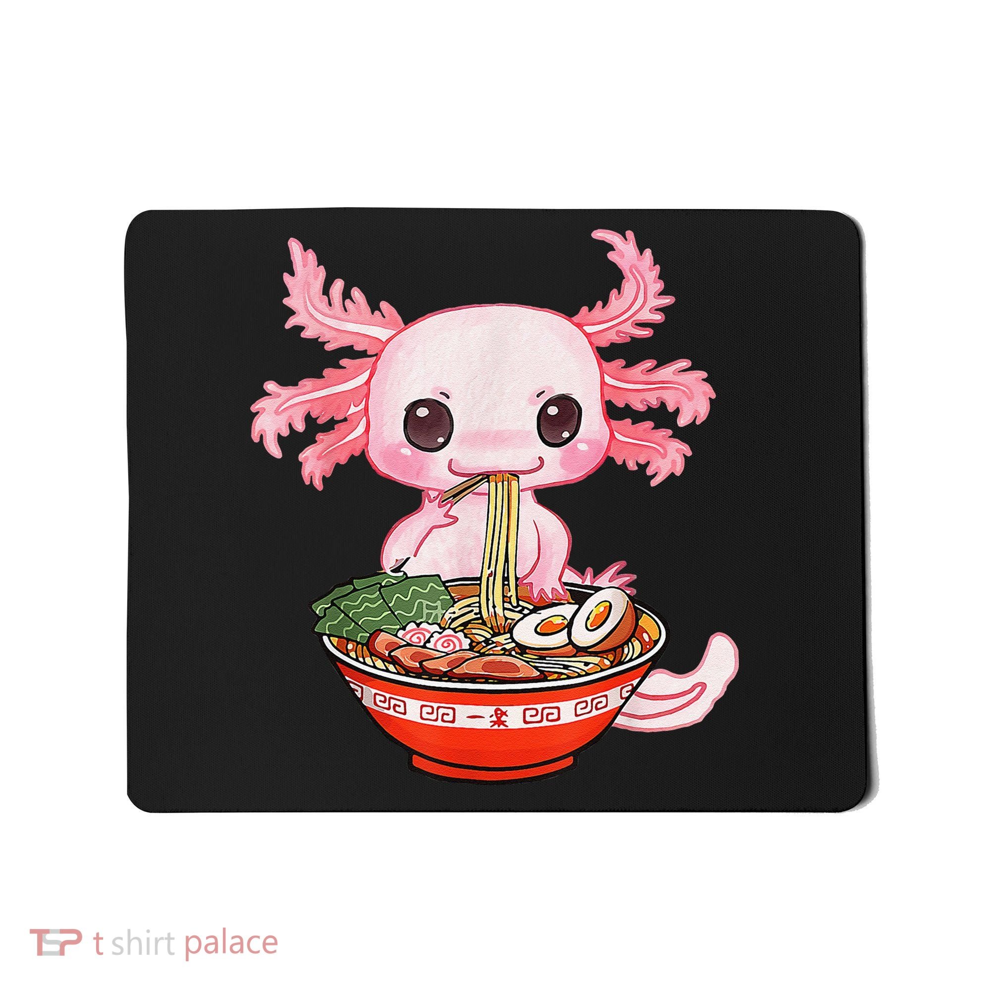 Kawaii Axolotl Eating Ra Noodles Anime Gift Mousepad