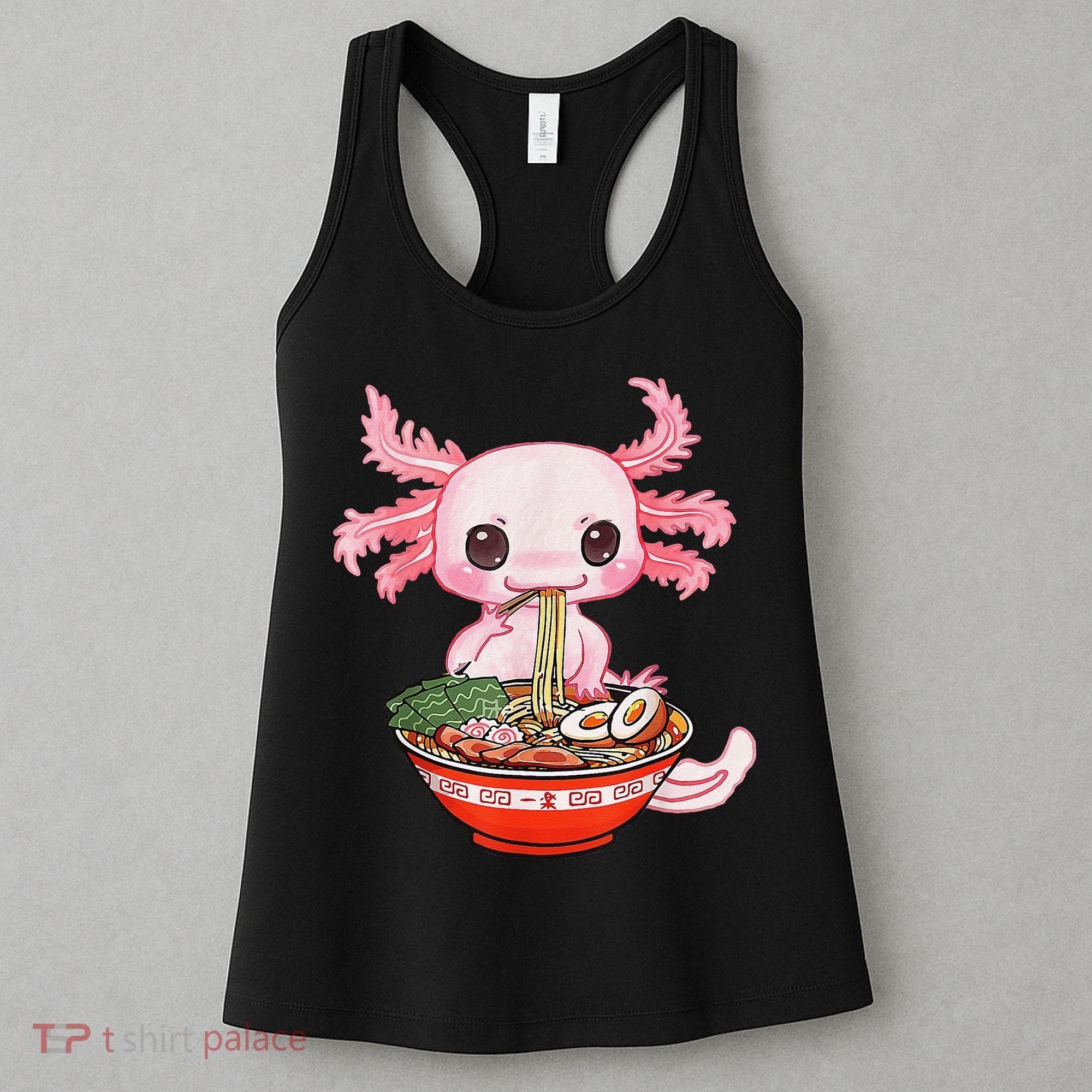 Kawaii Axolotl Eating Ra Noodles Anime Gift Women's Tank Top