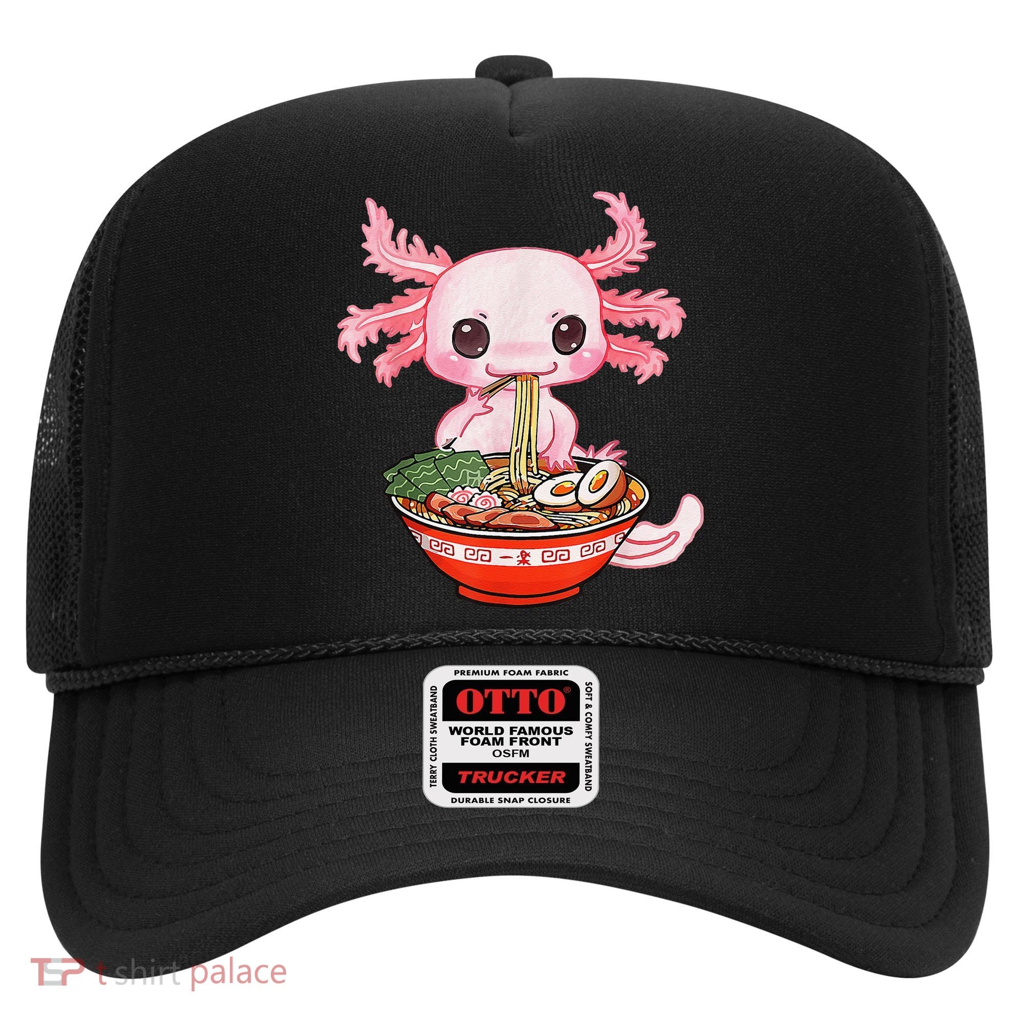Kawaii Axolotl Eating Ra Noodles Anime Gift Hat