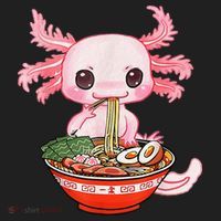 Kawaii Axolotl Eating Ra Noodles Anime Gift Hat thumb 2