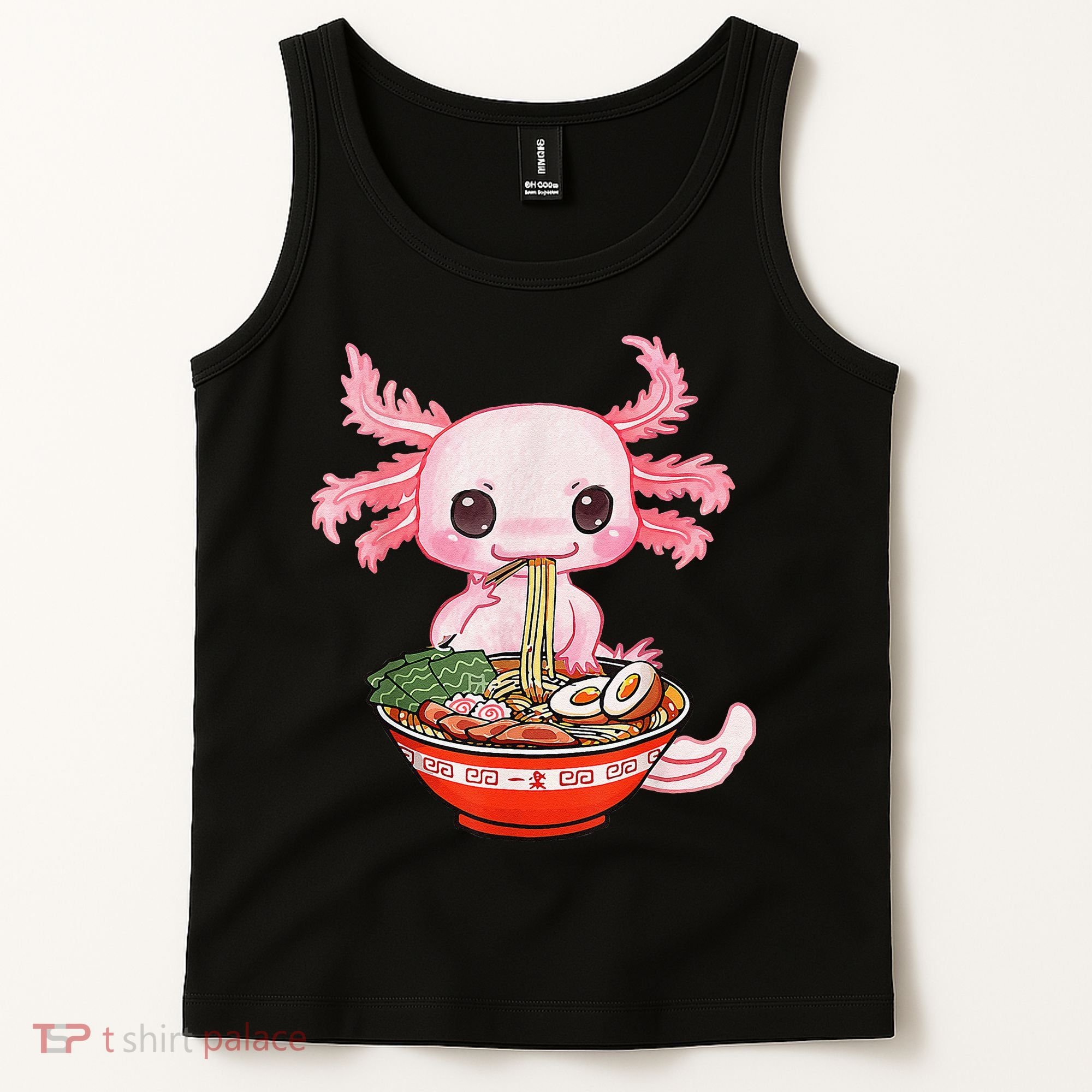 Kawaii Axolotl Eating Ra Noodles Anime Gift Tank Top