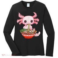 Kawaii Axolotl Eating Ra Noodles Anime Gift Women's Long Sleeve Shirt thumb 0