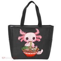 Kawaii Axolotl Eating Ra Noodles Anime Gift Tote Bag thumb 0