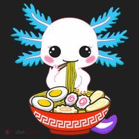 Kawaii Axolotl Eating Ramen Noodles Teens Women's Sweatshirt thumb 2