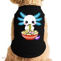 Kawaii Axolotl Eating Ramen Noodles Teens Doggie Tank thumb 0