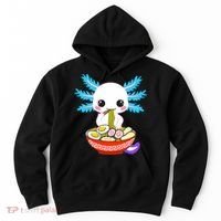Kawaii Axolotl Eating Ramen Noodles Teens Hoodie thumb 0