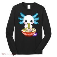 Kawaii Axolotl Eating Ramen Noodles Teens Long Sleeve Shirt thumb 0