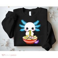 Kawaii Axolotl Eating Ramen Noodles Teens Sweatshirt thumb 2