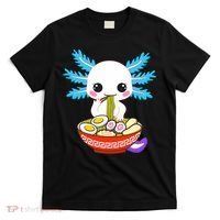 Kawaii Axolotl Eating Ramen Noodles Teens T-Shirt thumb 0