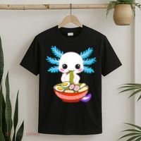 Kawaii Axolotl Eating Ramen Noodles Teens T-Shirt thumb 2