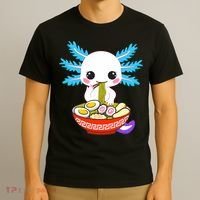 Kawaii Axolotl Eating Ramen Noodles Teens T-Shirt thumb 3