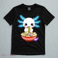 Kawaii Axolotl Eating Ramen Noodles Teens T-Shirt thumb 5