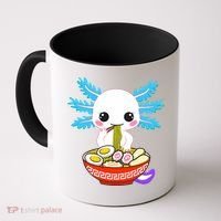 Kawaii Axolotl Eating Ramen Noodles Teens Coffee Mug thumb 0