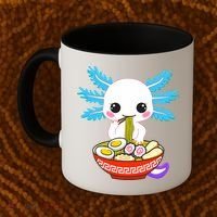 Kawaii Axolotl Eating Ramen Noodles Teens Coffee Mug thumb 2