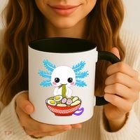 Kawaii Axolotl Eating Ramen Noodles Teens Coffee Mug thumb 3