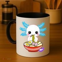 Kawaii Axolotl Eating Ramen Noodles Teens Coffee Mug thumb 4