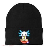 Kawaii Axolotl Eating Ramen Noodles Teens Beanie thumb 0