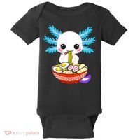 Kawaii Axolotl Eating Ramen Noodles Teens Baby Bodysuit thumb 0