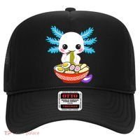 Kawaii Axolotl Eating Ramen Noodles Teens Hat thumb 0