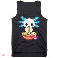 Kawaii Axolotl Eating Ramen Noodles Teens Tank Top thumb 0