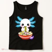 Kawaii Axolotl Eating Ramen Noodles Teens Tank Top thumb 2