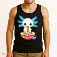 Kawaii Axolotl Eating Ramen Noodles Teens Tank Top thumb 3