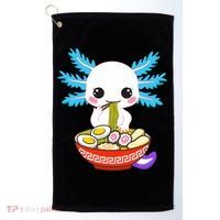 Kawaii Axolotl Eating Ramen Noodles Teens Golf Towel thumb 0