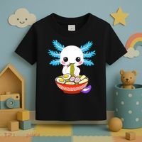 Kawaii Axolotl Eating Ramen Noodles Teens Toddler T-Shirt thumb 3
