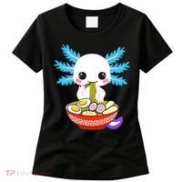 Kawaii Axolotl Eating Ramen Noodles Teens Women's T-Shirt thumb 0