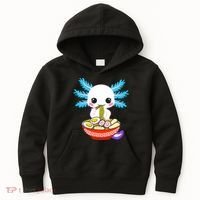 Kawaii Axolotl Eating Ramen Noodles Teens Kids Hoodie thumb 0