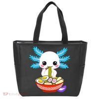 Kawaii Axolotl Eating Ramen Noodles Teens Tote Bag thumb 0