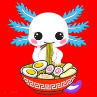 Kawaii Axolotl Eating Ramen Noodles Teens Santa Hat thumb 1
