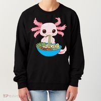 Kawaii Axolotl Eating Ra Noodles Anime  Women's Sweatshirt thumb 0
