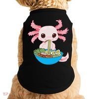 Kawaii Axolotl Eating Ra Noodles Anime  Doggie Tank thumb 0